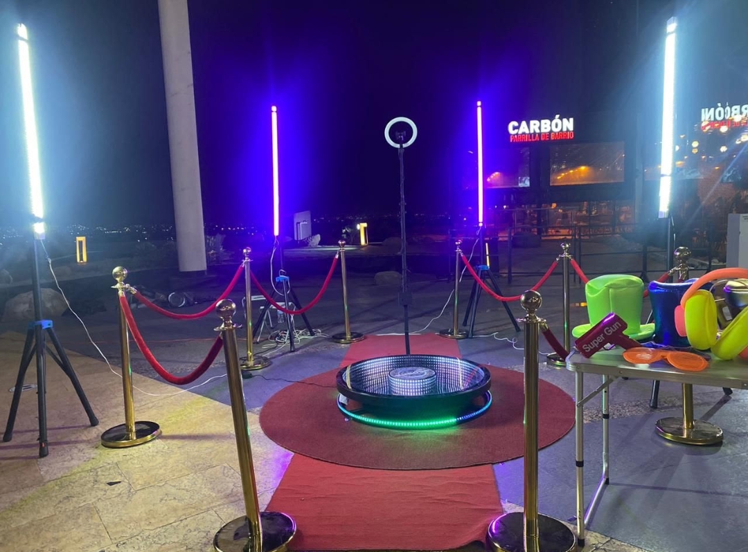 Cabina fotográfica 360 para eventos