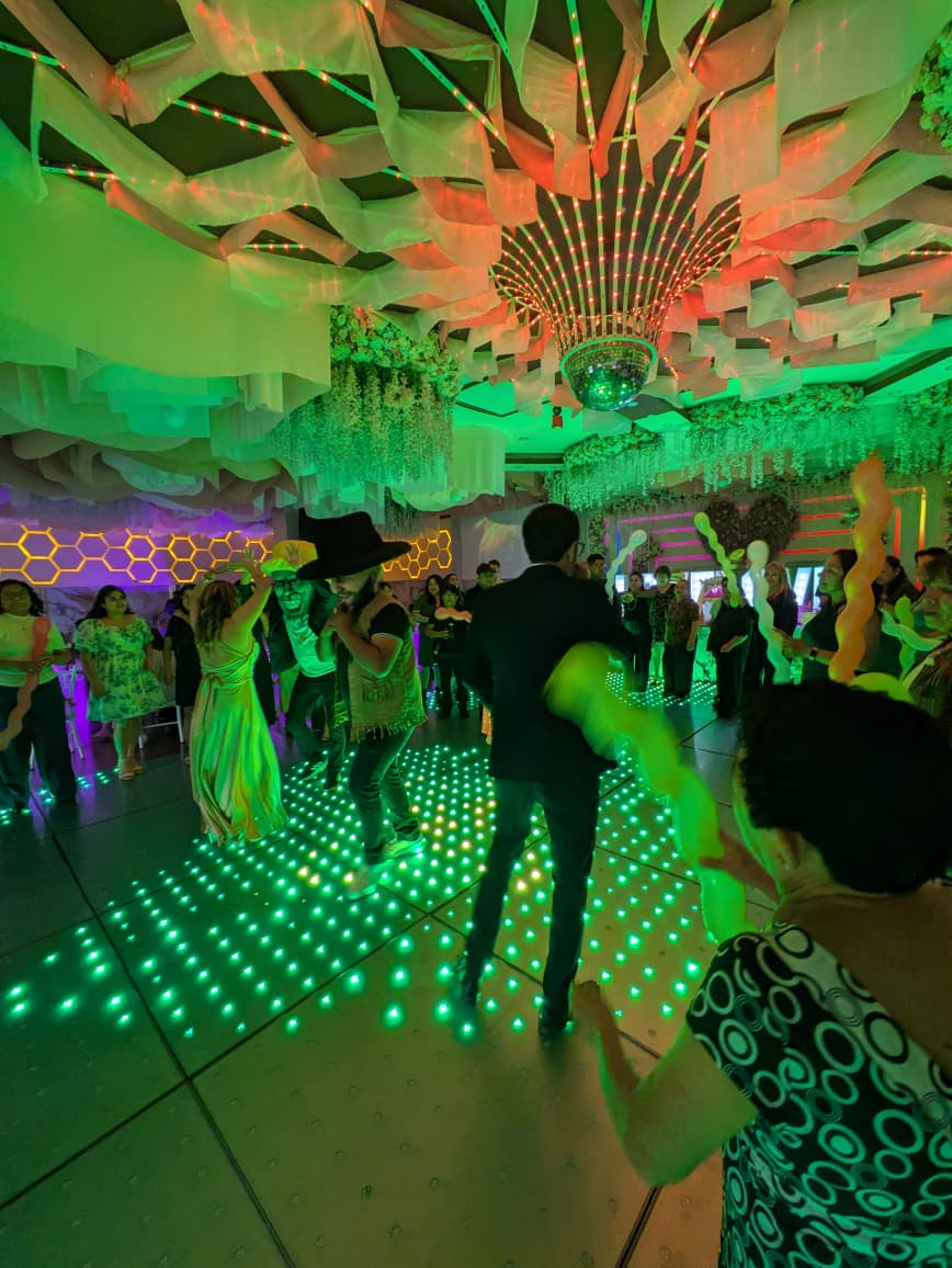Pista LED durante una fiesta